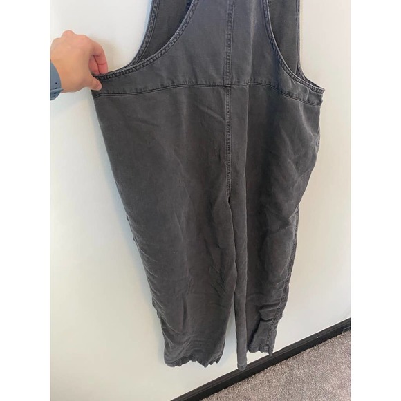 Aerie Gray stonewashed Overalls raw hem XL - Picture 4 of 6